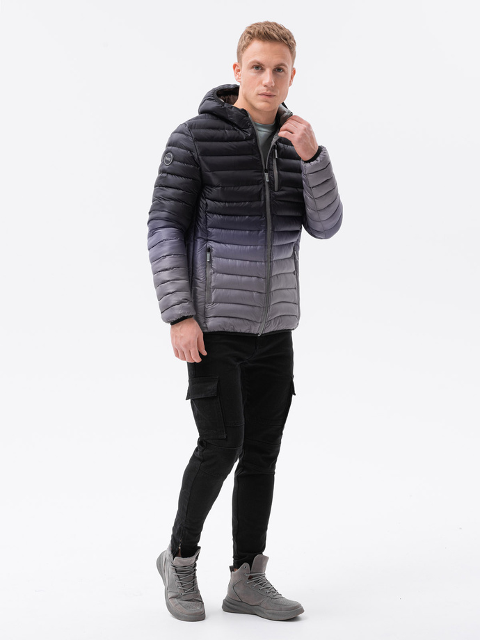 Vyriška pavasarinė striukė - juoda/pilka C319