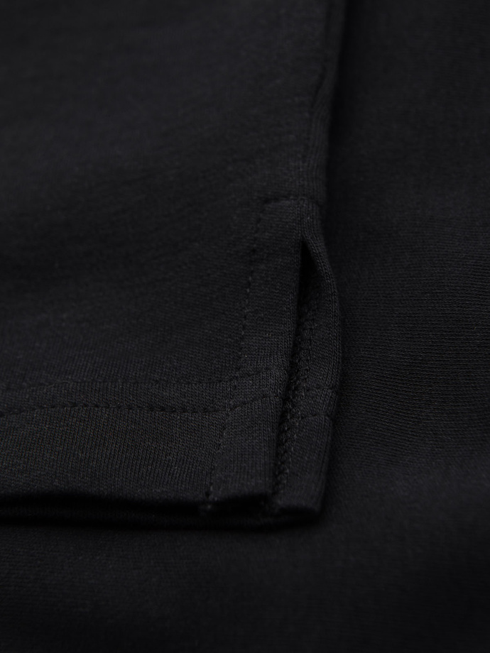 Pánská polokošile s výstřihem na zip - černá V6 OM-POSS-0148