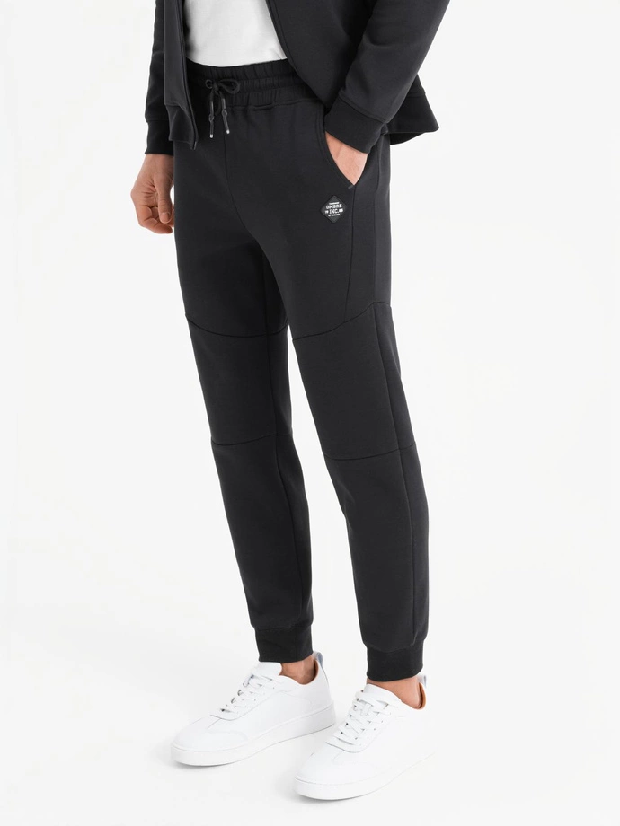 Pantaloni de trening bărbătești din tricot structurat - grafit V5 OM-PASK-0211