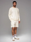 Klasická unisex mikina s kulatým výstřihem - krémová V2 OU-SNBC-0104