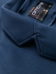 Men's SLIM knit jacket with subtle texture - dark blue V6 OM-BLZB-0101