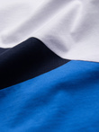Men's tricolor cotton t-shirt - white and blue V4 OM-TSCT-0174