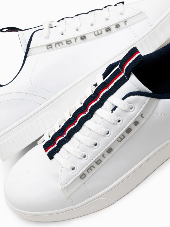 Men's shoes sneakers with contrasting details - white V1 OM-FOSL-0112