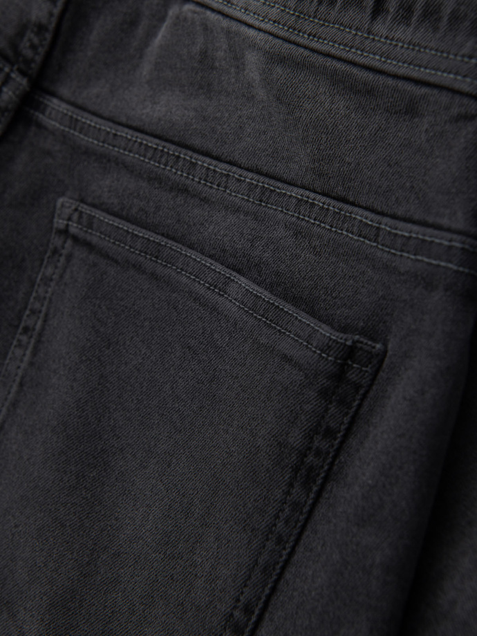 Pantaloni scurți casual pentru bărbați SLIM FIT jacquard knit - albastru marin V1 OM-SRCS-0168