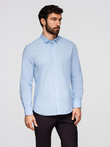 Classic men's cotton REGULAR shirt - blue V1 K699