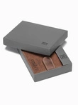 Men's leather wallet - brown A087