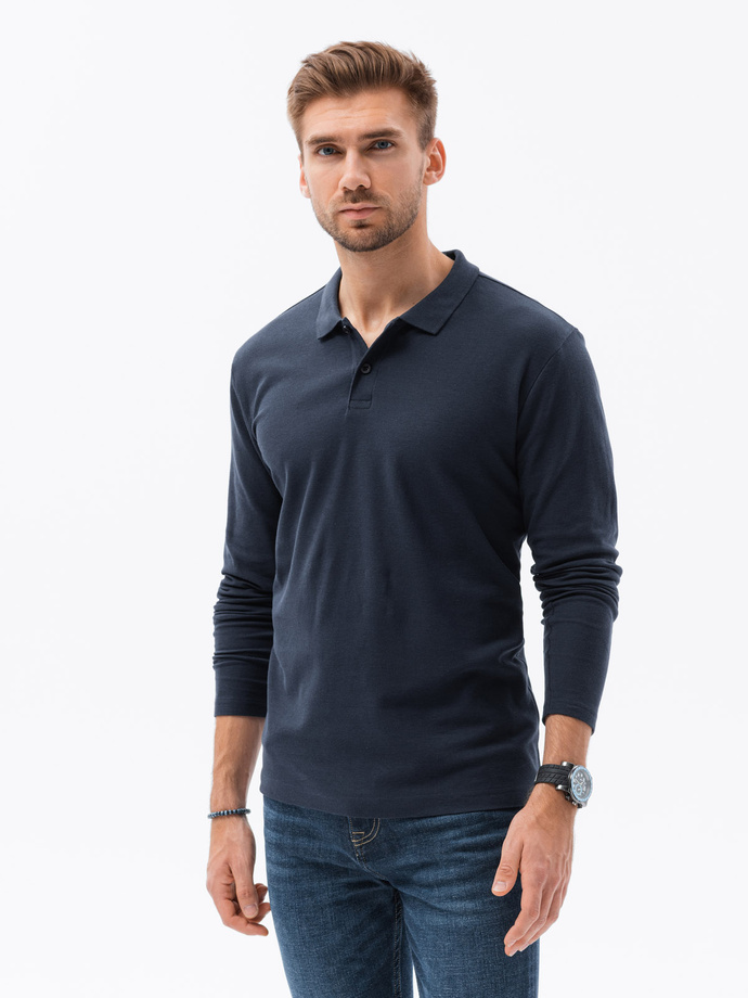 Bluza cu maneca lunga simpla barbati - bleumarin L132