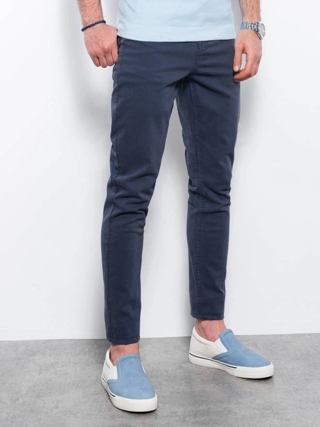 Pánske chino nohavice - námornícka modrá P1059