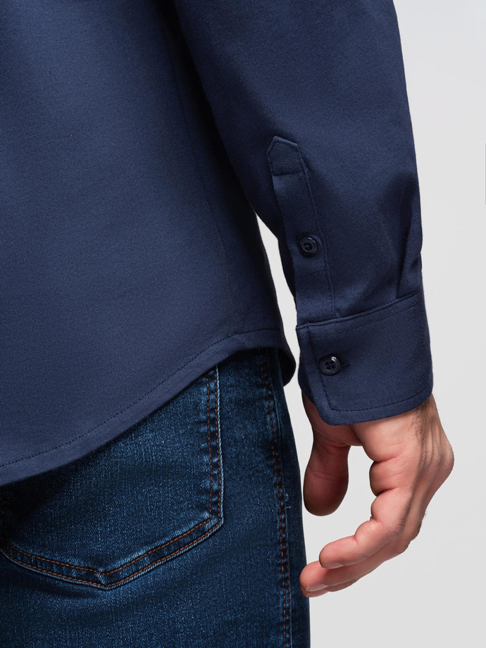 Vyriški REGULAR FIT marškiniai su kišenėmis - pilki V1 OM-SHCS-0148