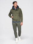 Men's functional transitional jacket with hood - olive V2 OM-JANP-0225