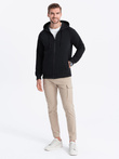 Men's unbuttoned hooded sweatshirt - black V5 OM-SSZP-0124