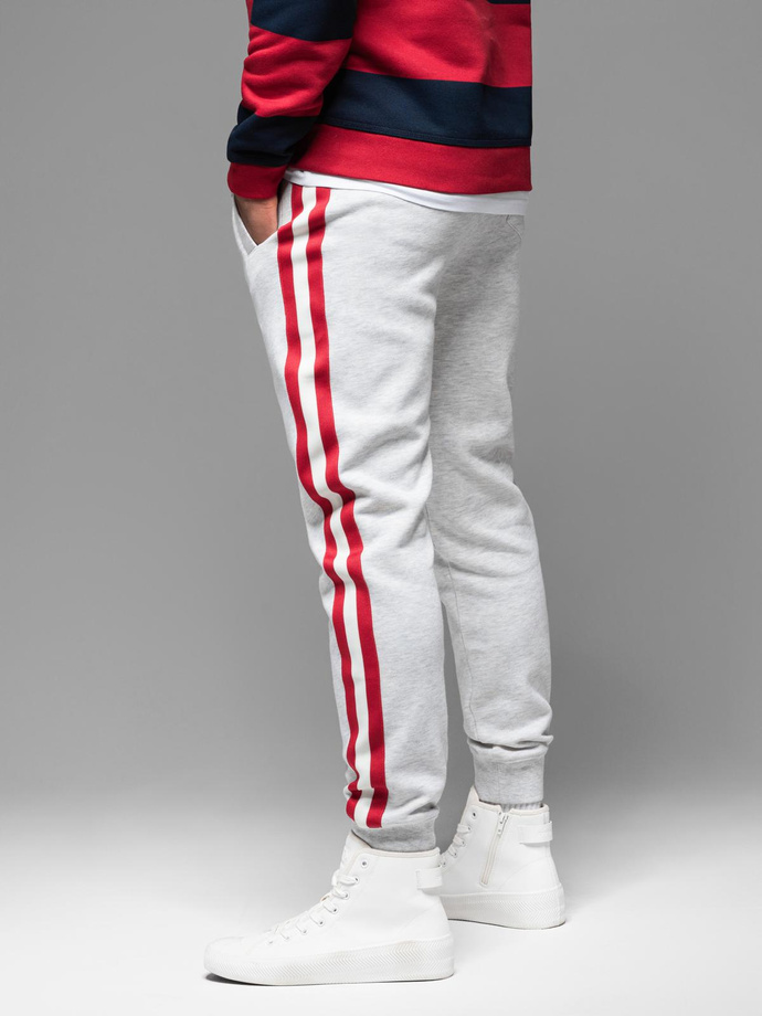 Pantaloni de trening bărbătești din tricot structurat - grafit V5 OM-PASK-0211