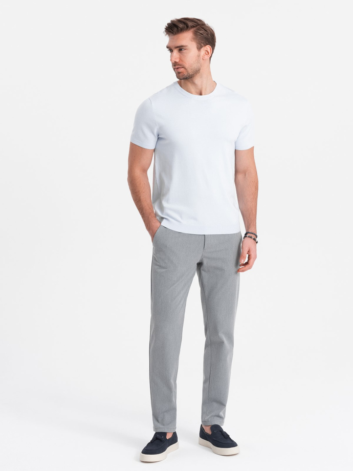 Pantaloni chino SLIM FIT pentru bărbați eleganți - gri deschis V1 OM-PACP-0191