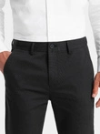 Men's classic chino pants with fine texture - black V5 OM-PACP-0188