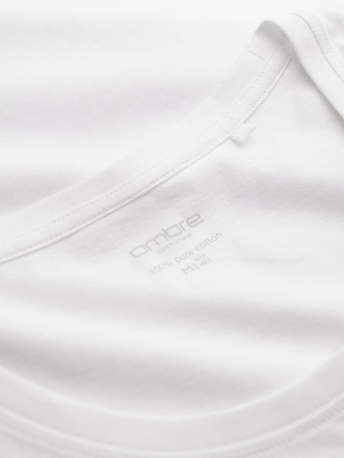 Tricou de bumbac pentru bărbați BASIC - alb V1 OM-TSBT-0192