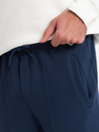 Pantaloni de trening bărbătești CARROT din tricot structurat - albastru închis V5 OM-PASK-0143