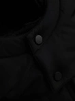 Men's quilted jacket with high collar and hood - black V1 OM-JALJ-0266