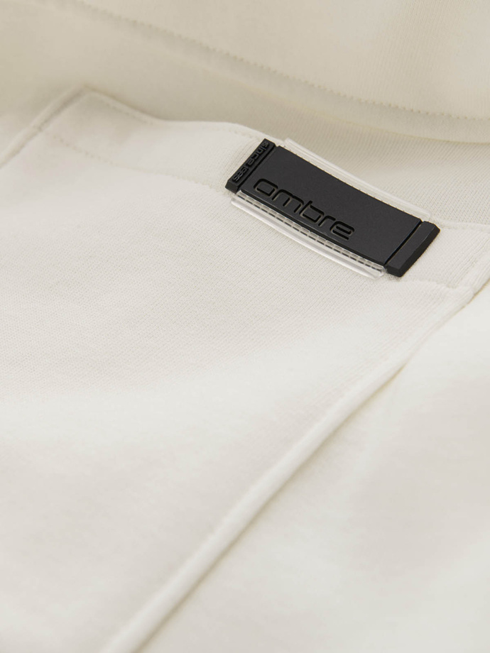 Pantaloni de trening din bumbac pentru bărbați BASIC - crem V5 OM-PABS-0174