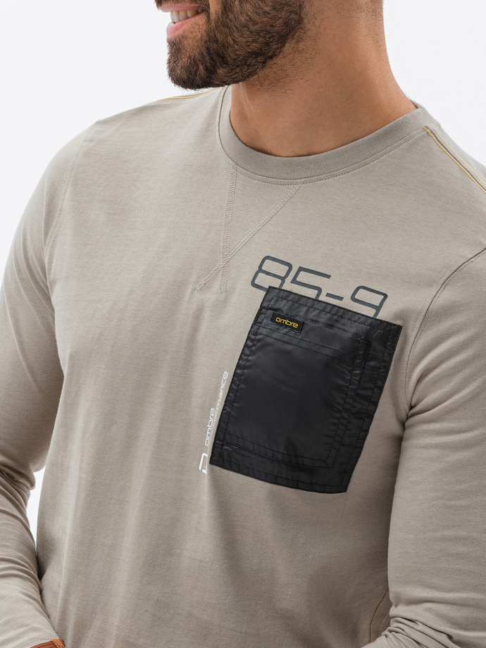 Men's printed longsleeve - grey L130