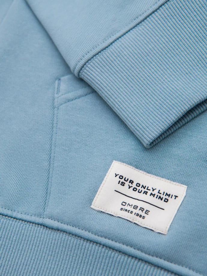 Pánská klokaní mikina BASIC s kapucí - modrá V7 B1674