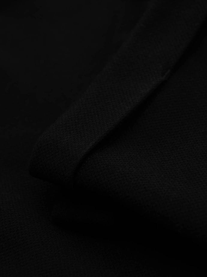 Pantaloni bărbătești din tricot pique cu talie reglabilă - negru V2 OM-PACP-0283