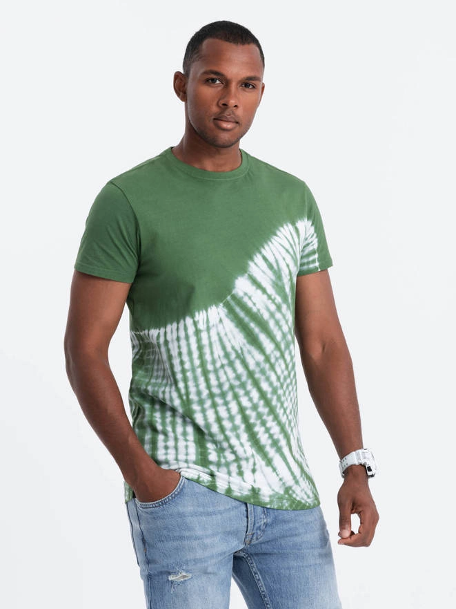 TIE DYE men's cotton T-shirt - green V3 S1617