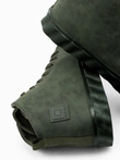 Men's high-top sneakers with decorative wavy sole - olive V3 OM-FOTH-0126