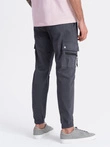 Men's JOGGER pants with zippered cargo pockets - graphite V3 OM-PAJO-0125