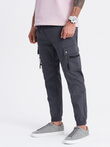 Men's JOGGER pants with zippered cargo pockets - graphite V3 OM-PAJO-0125