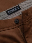 Men's SLIM FIT chino pants with fine texture - caramel V3 OM-PACP-0190