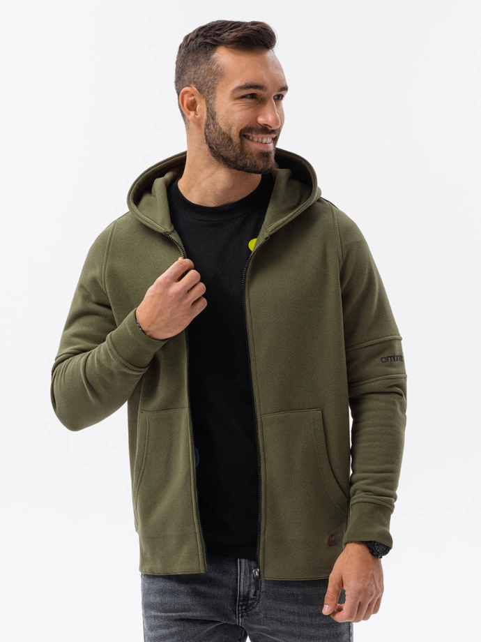 Men's zip-up sweatshirt - khaki B1423