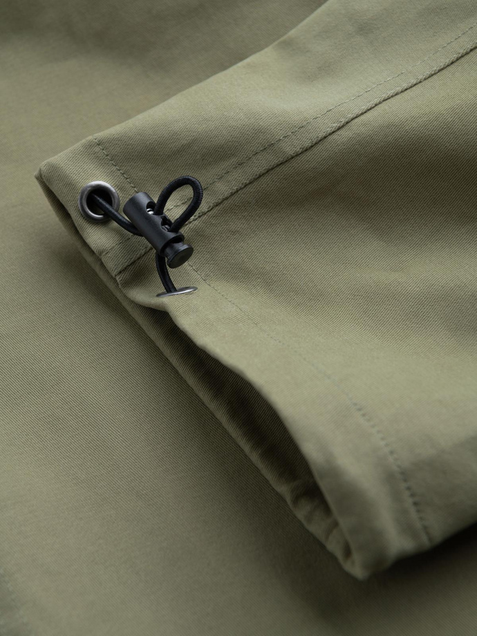 Pantaloni cargo STRAIGHT LEG pentru bărbați cu broșă triunghiulară pentru buzunare - olive V2 OM-PACG-0196