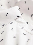Vyriški SLIM FIT raštuoti medvilniniai marškiniai - balti V2 OM-SHCS-0151