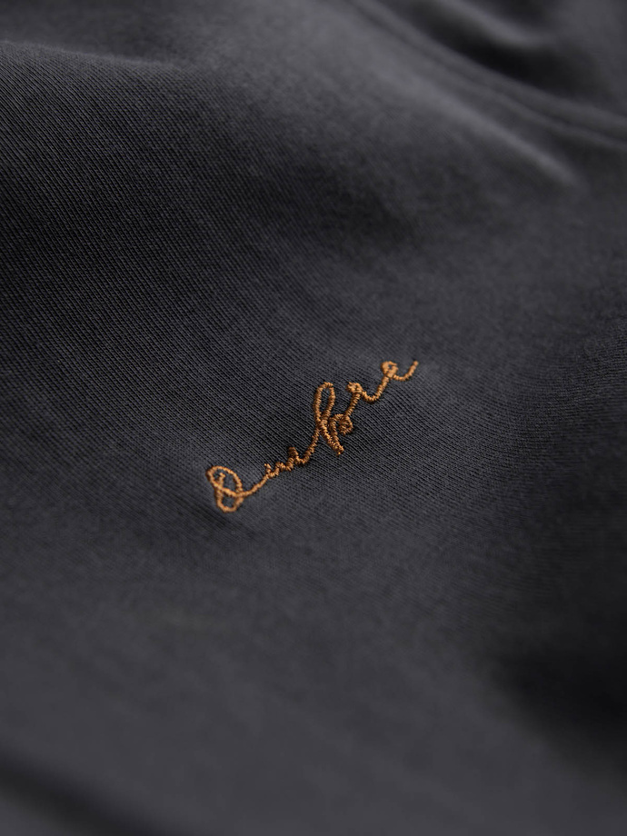 Pánska košeľa REGULAR z bavlneného jednoduchého džerseja - grafitová V6 OM-SHCS-0138