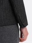 Stylish men's jacquard blazer with delicate stripes - graphite V1 OM-BLZB-0113
