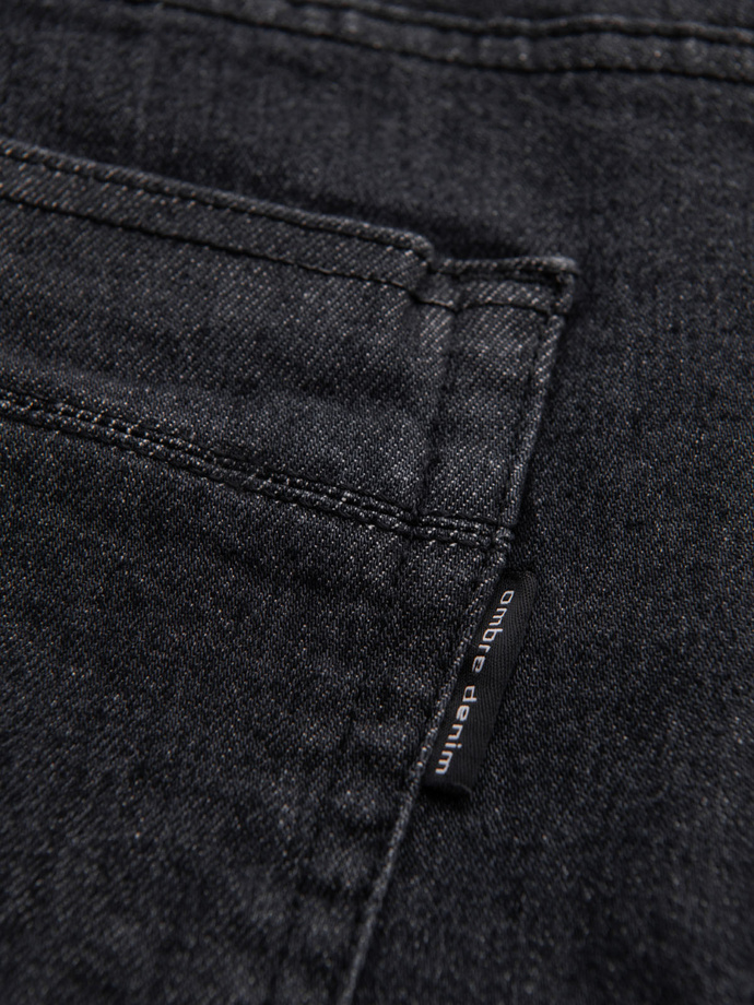 Pantaloni din denim pentru bărbați cu frecare REGULAR FIT - negru V2 OM-PADP-0241
