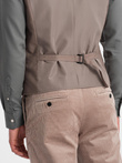 Men's suit vest without lapels - beige V2 OM-BLZV-0112