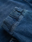 Pantaloni JOGGERS din denim cu efect de spălare pentru bărbați - albastru V2 OM-PADJ-0267