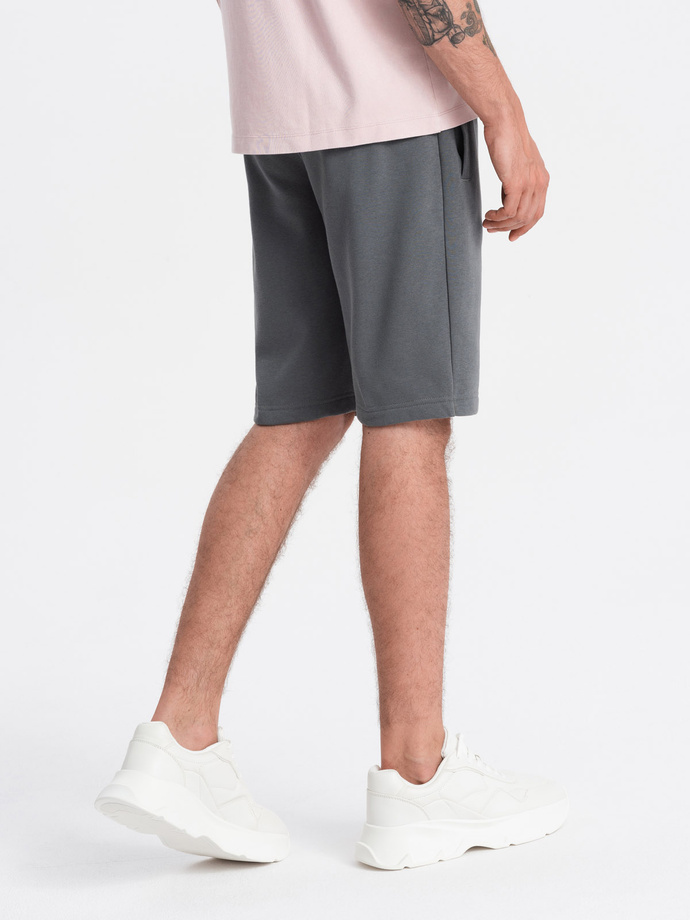 Men's BASIC cotton sweat shorts - graphite V11 OM-SRBS-0149