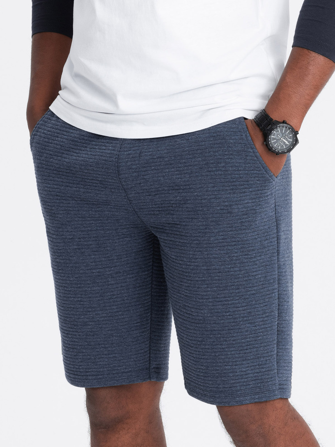 Hanorace tricotat Ottoman pentru bărbați - albastru marin V1 OM-SRSK-0150