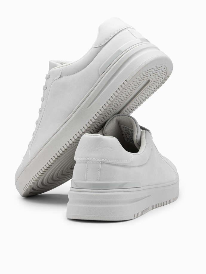 Pantofi casual uniformă pentru bărbați din nubuc eco - gri deschis V2 OM-FOCS-0151