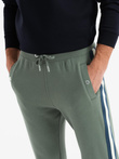 Men's sweatpants with piping and leg ribbing - olive V2 OM-PASK-0258