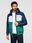 Jachetă sport ușoară colorată pentru bărbați cu fleece - verde și albastru marin V20 OM-JANP-0194