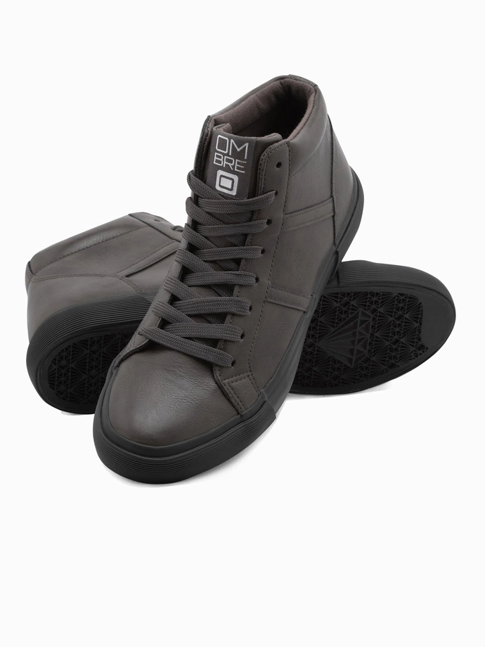 Men's ankle sneakers with contrasting sole - graphite V3 OM-FOTH-0124