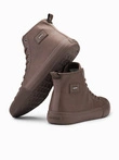 Adidași bărbătești cu vârf înalt și deget decorativ - maro V4 OM-FOTH-0157