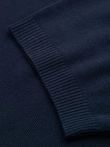 Tricou polo bărbătesc fără nasturi cu țesătură clasică - albastru marin V1 OM-POSS-0159