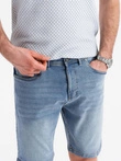 Pánské džínové kraťasy klasického střihu - světle modré V2 OM-SRDS-0171
