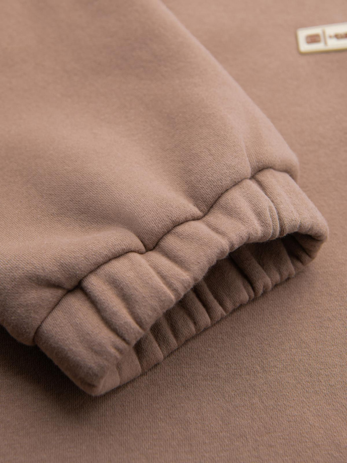 Classic unisex sweatpants with ribbed cuffs - brown V16 OU-PSBC-0100