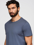 Tricou clasic BASIC din bumbac pentru bărbați - violet V13 OM-TSBS-0146