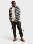 Men's STRAIGHT LEG cargo pants with striped pockets - graphite V3 OM-PACG-0197